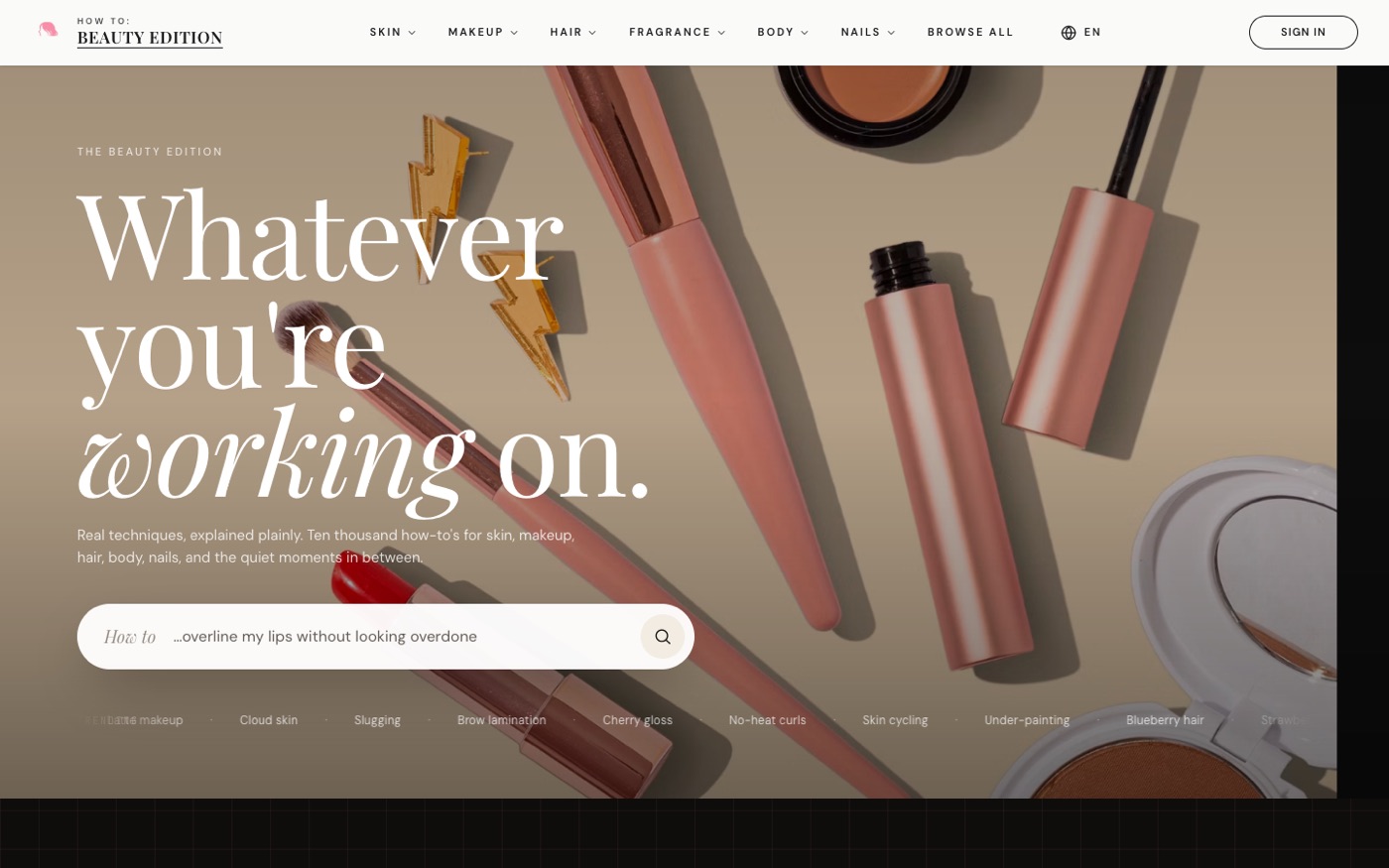 HowTo: Beauty Edition — live screenshot
